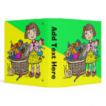 Girl With Basket Of Toys Vinyl Binder