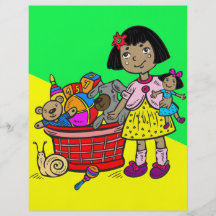 Girl With Basket Of Toys Flyers