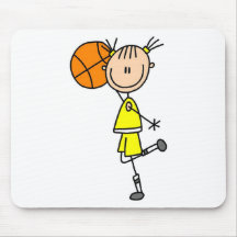 Girl With Basketball T-shirts and Gifts Mouse Pads