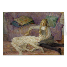 Girl with Borzoi Cards