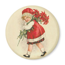 Girl with Christmas Flowers