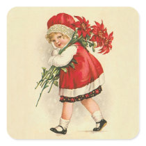 Girl with Christmas Flowers