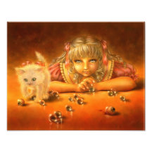 Girl with Creepy Eyes Dark Fantasy Photo Print