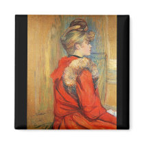 Girl with fur by Toulouse-Lautrec Refrigerator Magnet