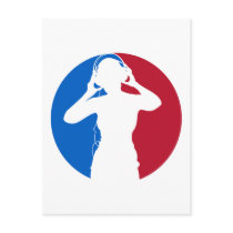 Girl with Headphones Postcard
