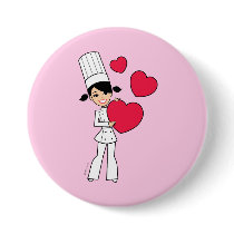 Girl with Hearts Motif - Pin