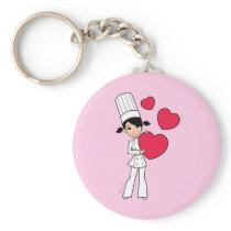 Girl with Hearts Motif - Keychains
