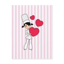 Girl with Hearts Motif - Postcards
