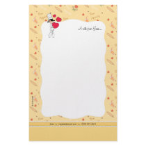Girl with Hearts Motif - Customized Stationery