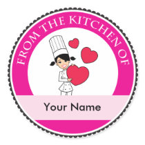 Girl with Hearts Motif - Stickers