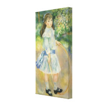 Girl with Hoop, Renoir, Vintage Impressionism Art Gallery Wrap Canvas