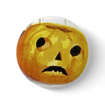 Girl with Jack o' Lantern Pinback Buttons