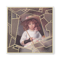 Girl with Lace Parasol Fridge Magnet