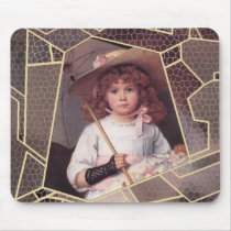 Girl with Lace Parasol Mouse Pad