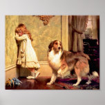 Girl with Pet Sheltie: "A Special Pleader" Print