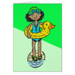 Girl with Pool Toy Greeting Card
