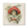 Girl with Snowballs Refrigerator Magnet