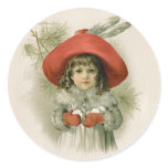 Girl with Snowballs Stickers