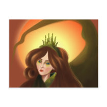 Girl with the red sun postcards