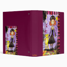 girl with toy vinyl binder