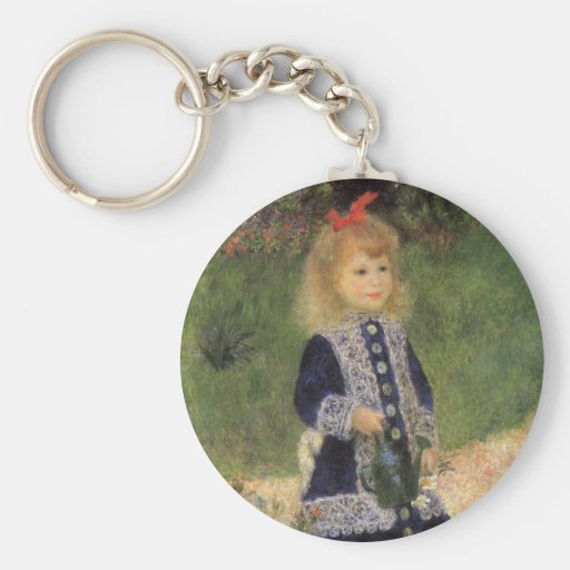 Girl with Watering Can, Renoir, Impressionism Art Key Chains