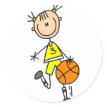 Girl Yellow Jersey Basketball Sticker