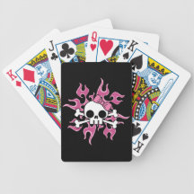 Girlie Flaming Skull Bicycle Poker Deck