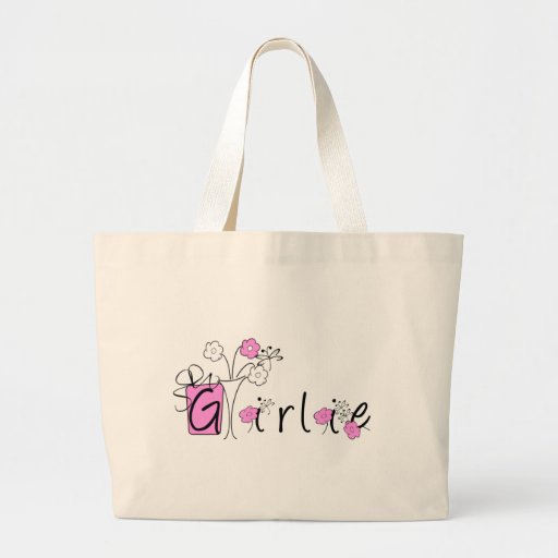 Girlie in Pink Bags