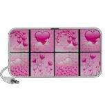 Girlie Pink Hearts Of Love iPhone Speakers