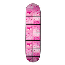 Girlie Pink Hearts Of Love Skate Boards