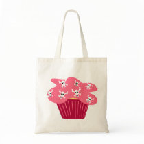 Girlie Skulls Cupcake Tote Bag