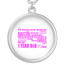 Girls 1st Birthday : Pink Greatest 1 Year Old Pendant