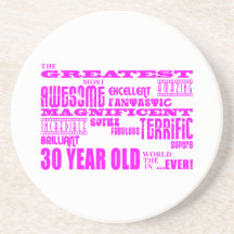Girls 30th Birthdays Pink Greatest Thirty Year Old Beverage Coaster