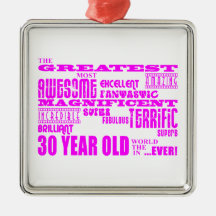 Girls 30th Birthdays Pink Greatest Thirty Year Old Christmas Ornament