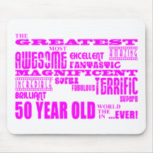 Girls 50th Birthdays Pink : Greatest Fifty Mousepads