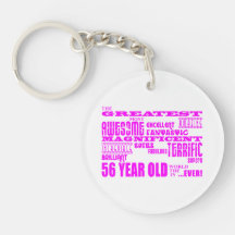 Girls 56th Birthdays Pink Greatest Fifty Six Keychain