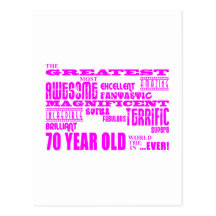 Girls 70th Birthdays Pink : Greatest Seventy Postcards