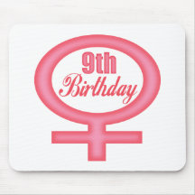Girls 9th Birthday Gifts Mousepad