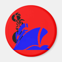 Girls Ahoy Sailor Boat Fridge Magnets