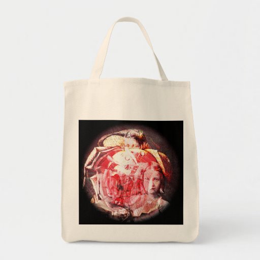 Girls and Roses Digital Collage A E Ivey Tote Bag