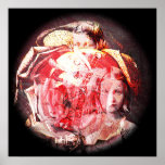Girls and Roses Digital Collage Poster or Print