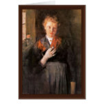 Girls At Window (Portrait Of Babette Maurer B. Jor Greeting Card