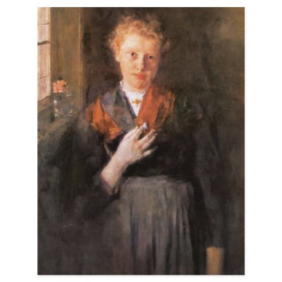 Girls At Window (Portrait Of Babette Maurer B. Jor Custom Flyer by Artcollection