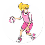 Girls basketball player sticker