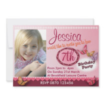 Girls Birthday Photo Invitation - Any Age