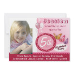 Girls Birthday Photo Invitation Balloons - Any Age
