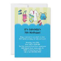 Girls Birthday Pool Party Invitation