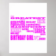Girls Birthdays : Greatest Most Birthday Girl Posters