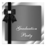 Girls Black and White Graduation Party Invitations
