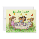 GIRLS & BUTTERFLIES TEA PARTY INVITE ~EZ2CUSTOMIZE